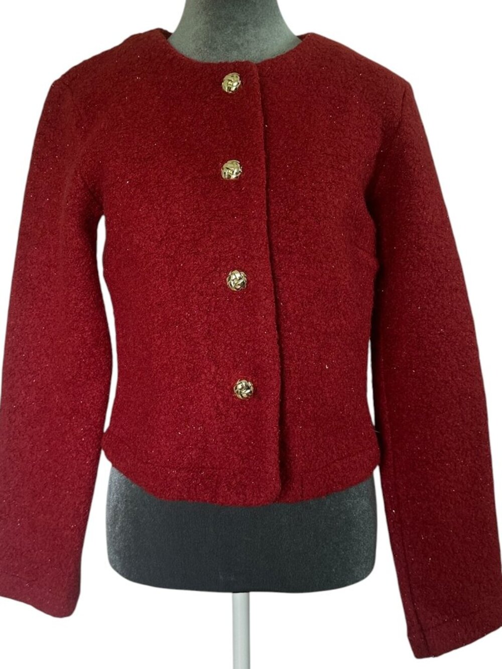 AQUA Tweed Jacket – NWT  Dark Cherry – Size S